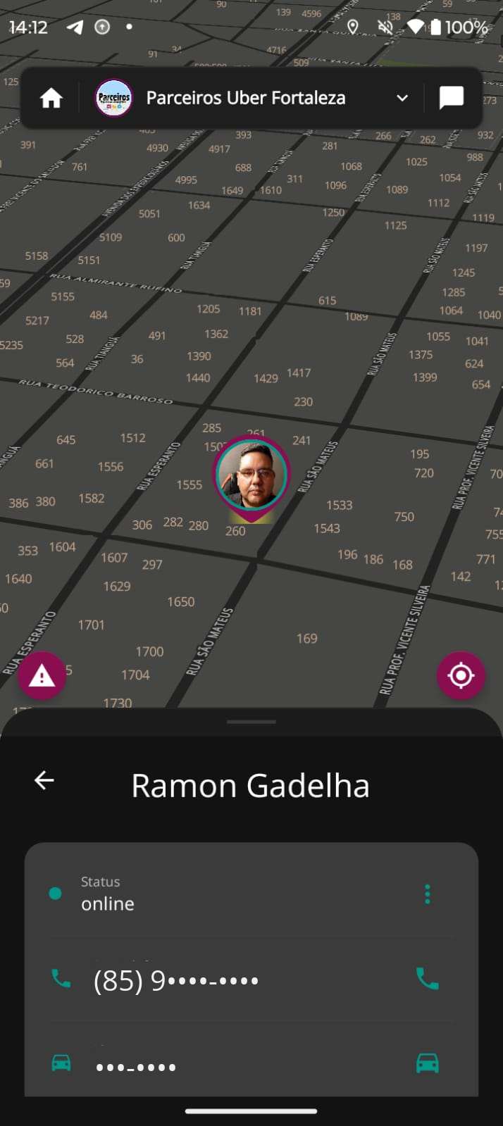 DriveSocial 4.0 - Identificação de Parceiro e Placa no Mapa